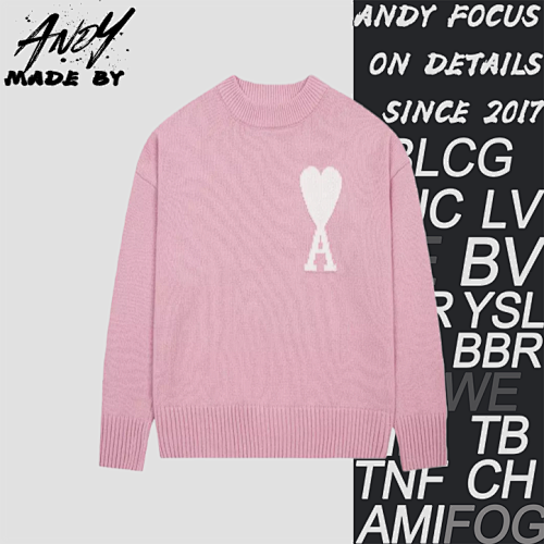 Heart Jacquard Crew Neck Sweater