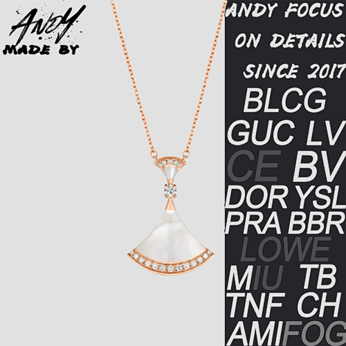 B Diamond Skirt Necklace White Rose Gold
