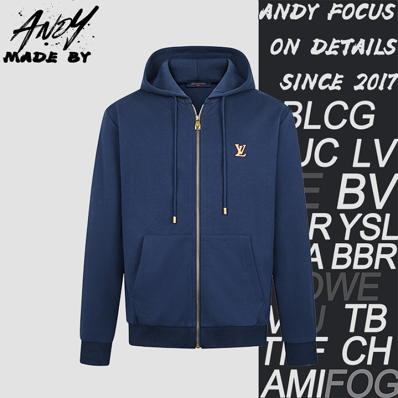 Louis Vuitton Logo Zip-Up Hoodie
