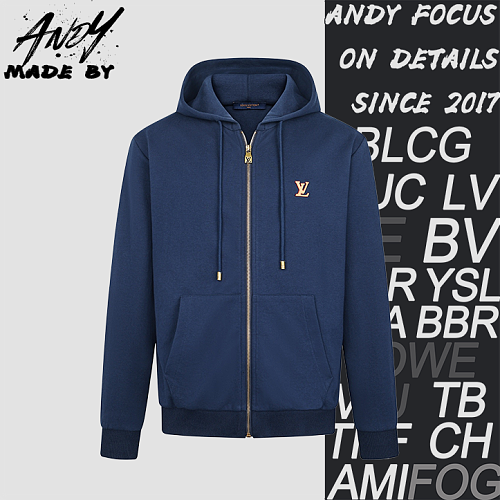 Louis Vuitton Logo Zip-Up Hoodie