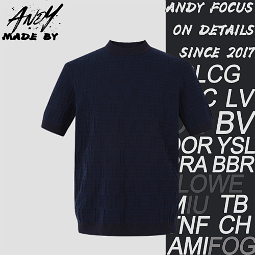 Fendi Royal Blue Cotton Double F Sellerid Pullover