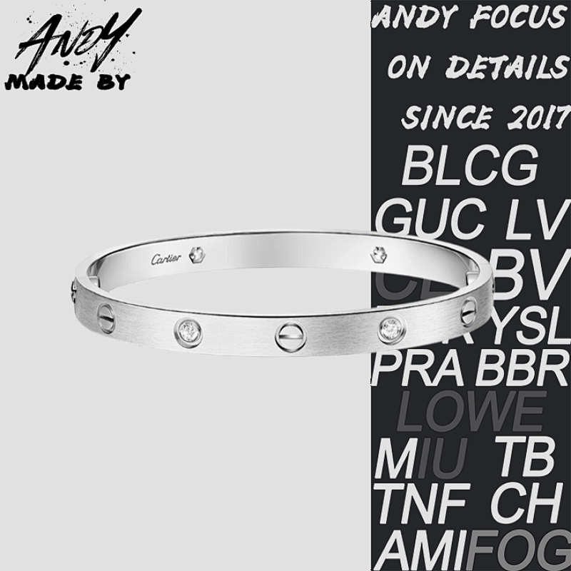 C Wide Four Diamond Bracelet In White Gold