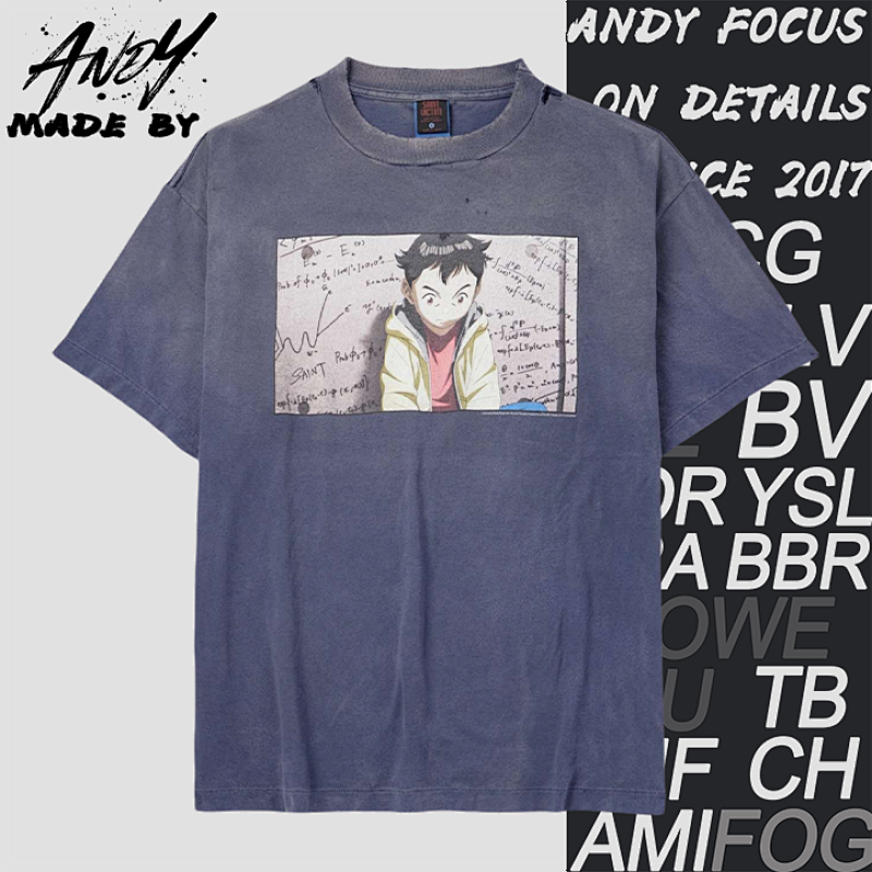 S M God's Punishment Distressed Ripped Printed Short-sleeved Shirt