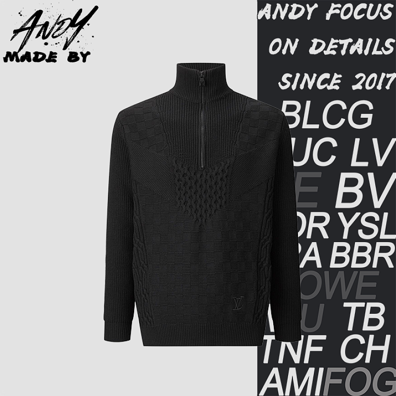 Louis Vuitton Jacquard Embroidered Logo Half-Zip Polo