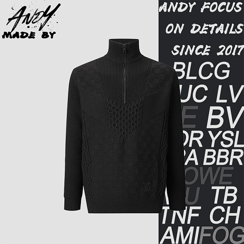 Louis Vuitton Jacquard Embroidered Logo Half-Zip Polo