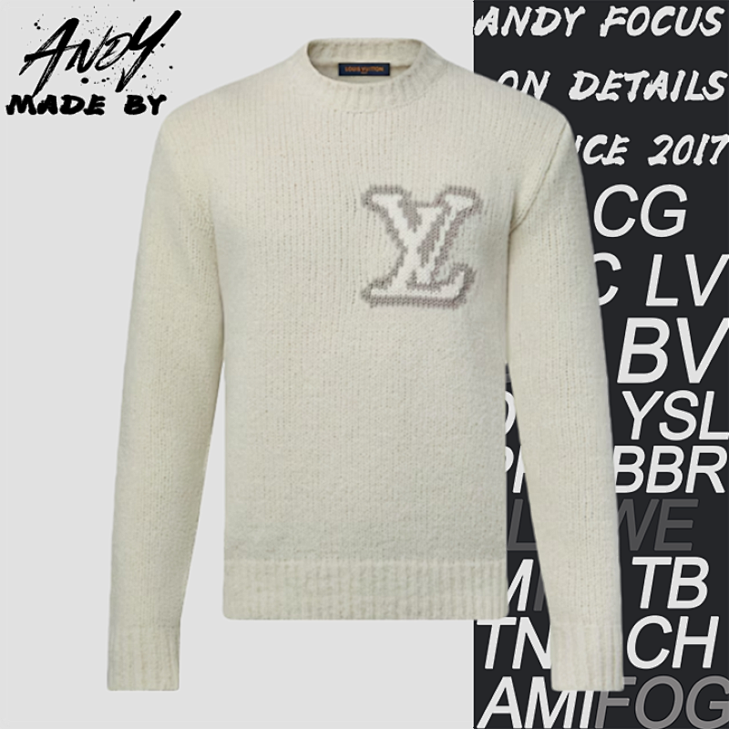 Solid Color Letter Intarsia Pullover Sweater