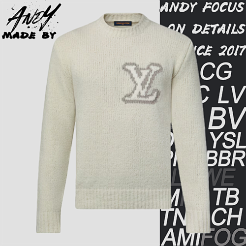 Solid Color Letter Intarsia Pullover Sweater