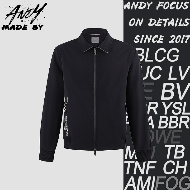 Tech Fabric Letter Embroidery Jacket