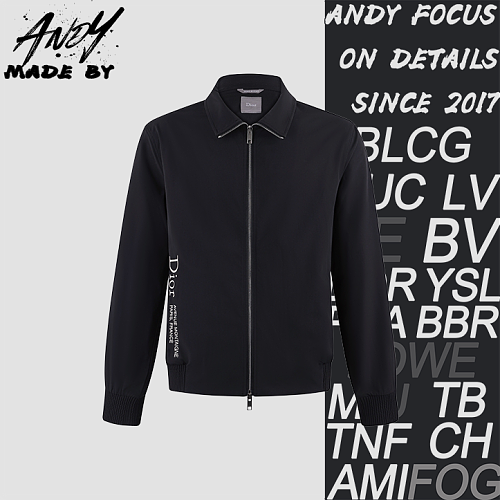 Tech Fabric Letter Embroidery Jacket