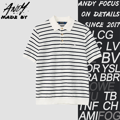 Linen Striped Polo Shirt
