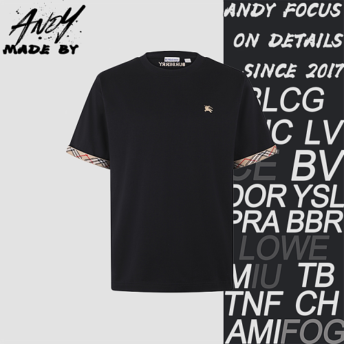 Short-sleeve Polo With Checkered Cuffs
