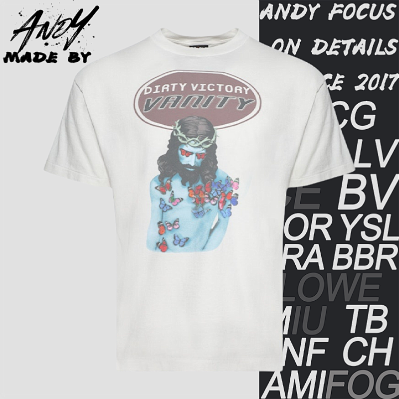 S M Jesus Butterfly Print Short Sleeves