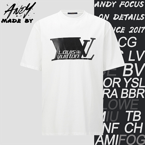 Louis Vuitton Carbon Fiber Heat Transfer Short-Sleeve T-Shirt