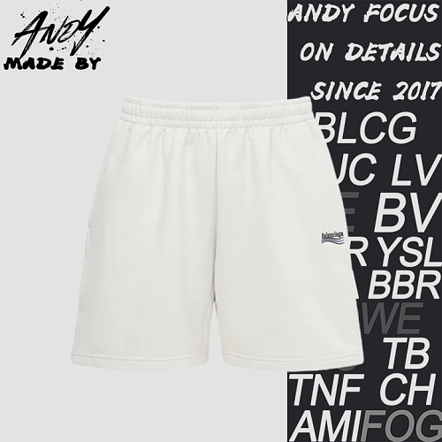 Cola Embroidered Shorts - White And Gray