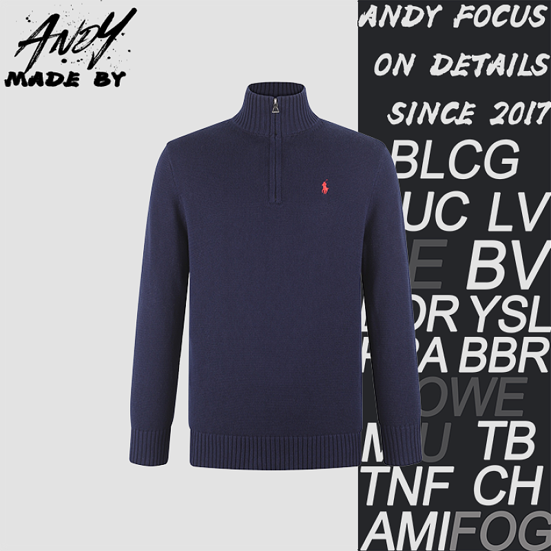 Half-turtleneck Sweater With Embroidered Logo