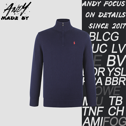 Half-turtleneck Sweater With Embroidered Logo