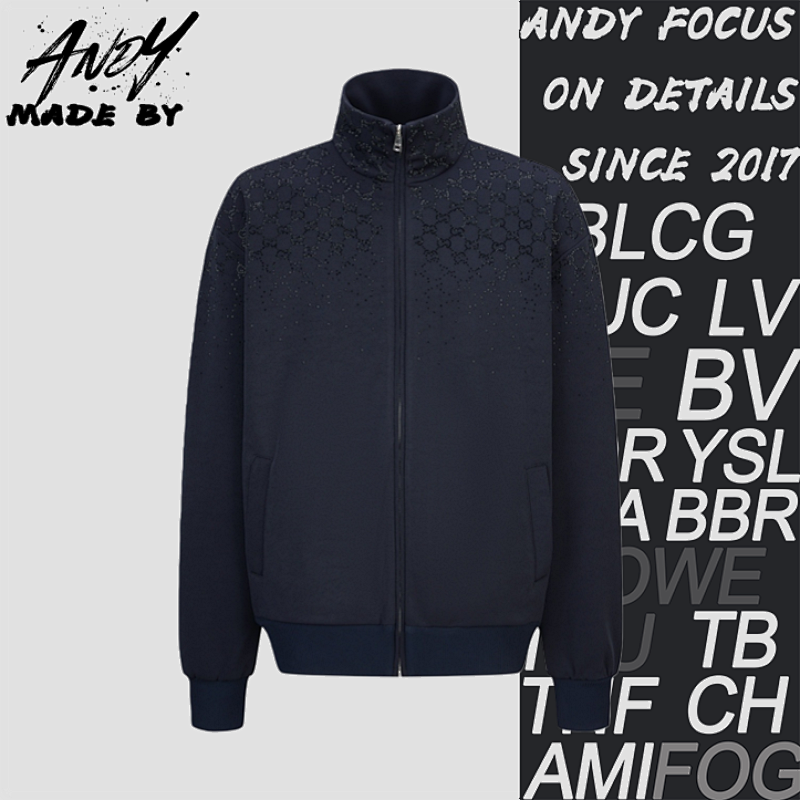 Gucci Rhinestone Zipper Turtleneck Jacket