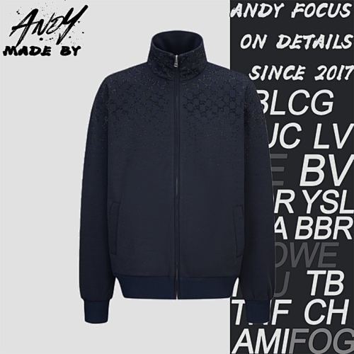 Gucci Rhinestone Zipper Turtleneck Jacket