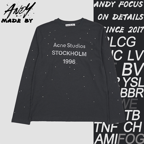 Series Hot-Film Rhinestone Printed Distressed Long-Sleeve