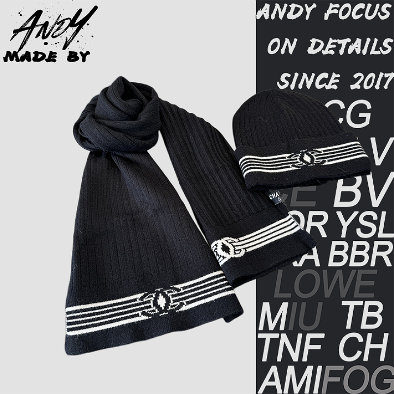 Chanel Scarf And Hat Set