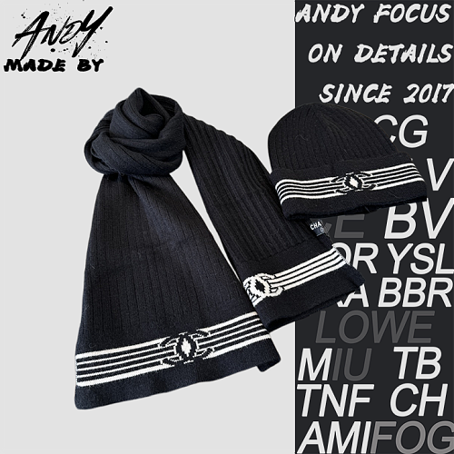 Chanel Scarf And Hat Set