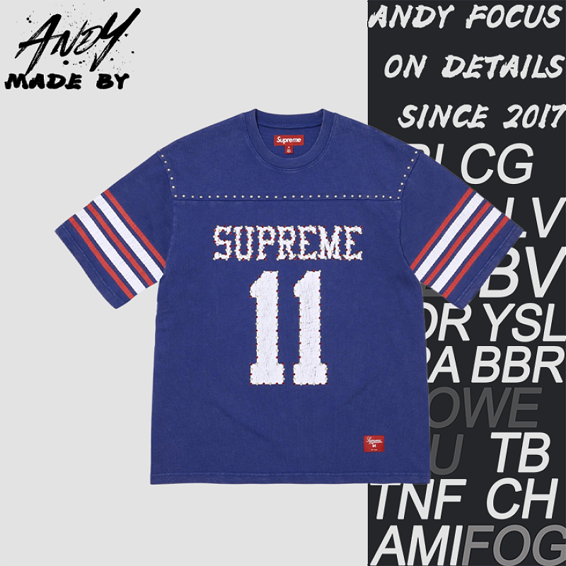 Supreme Letter Short-Sleeve Soccer Jersey