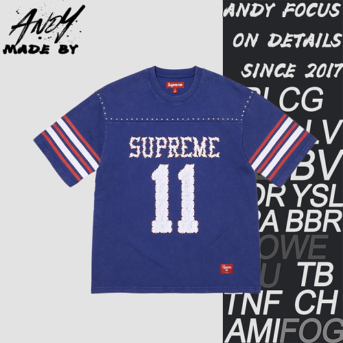 Supreme Letter Short-Sleeve Soccer Jersey