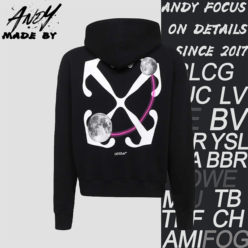 OW Moon Anchor Arrow Print Hoodie