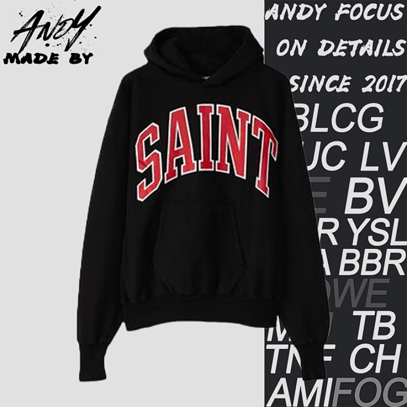 S M Red Letter Print Hooded Sweatshirt
