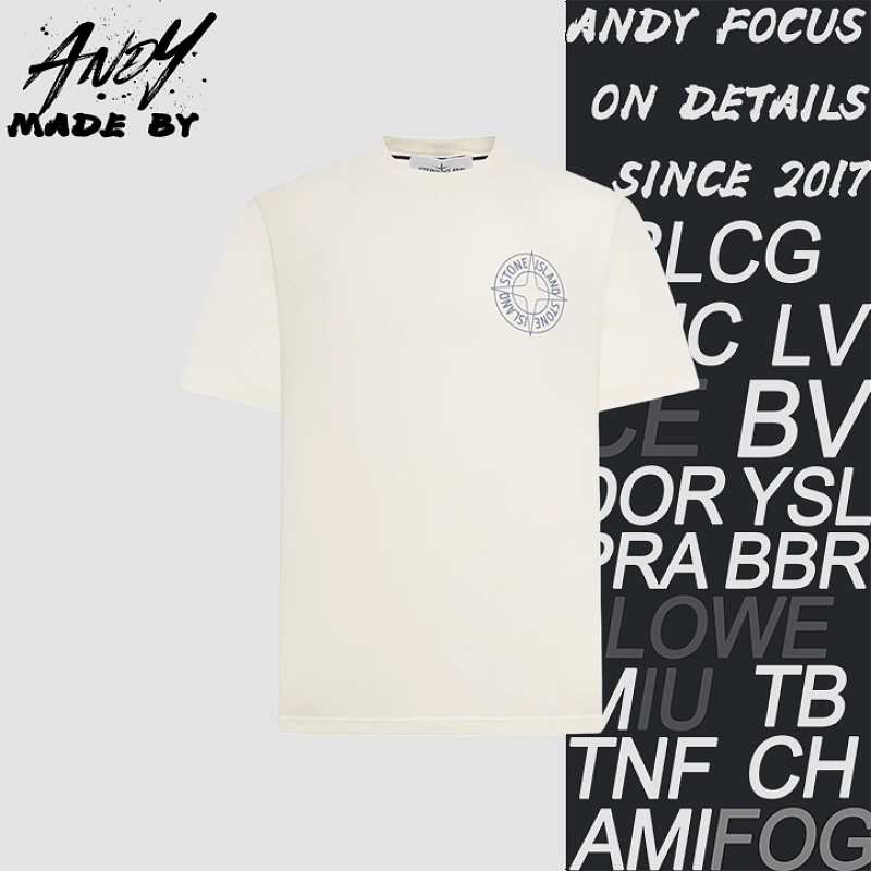 Men's Crew Neck T-Shirt With Compass Logo Print