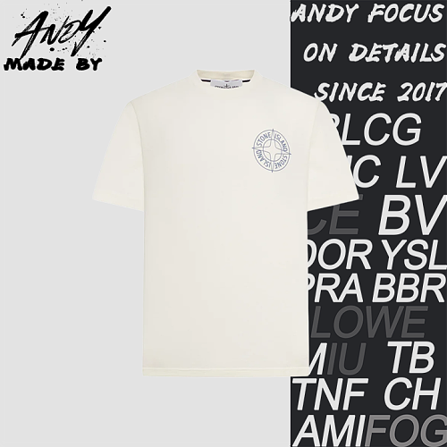 Men's Crew Neck T-Shirt With Compass Logo Print