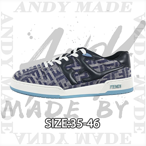 Fendi Fashion Sneakers In Denim Blue Jacquard