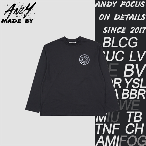 As A Long-sleeved Shirt With A Mottled Circular Logo Print