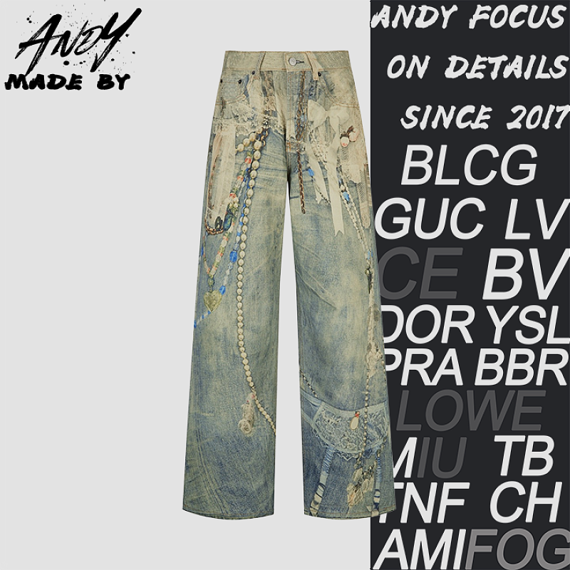 Acne Studios Plexicon Print Denim Jeans