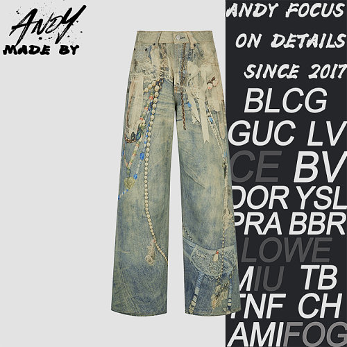 Acne Studios Plexicon Print Denim Jeans
