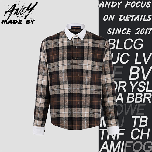 Color-blocked Lapel Flannel Long-sleeved Polo Shirt