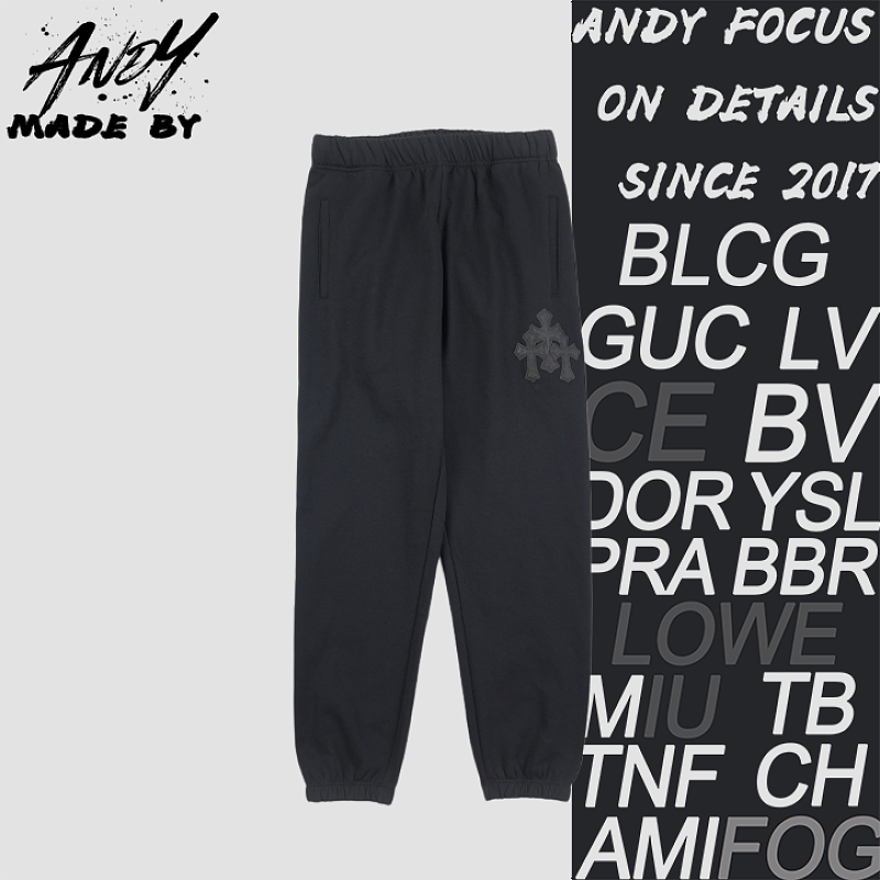 Black Thirty-cross Patch Tapered Pants