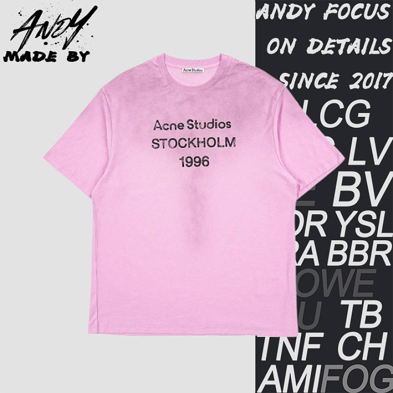 As 25ss Mottled Letter Print Short-Sleeve T-Shirt - Pink