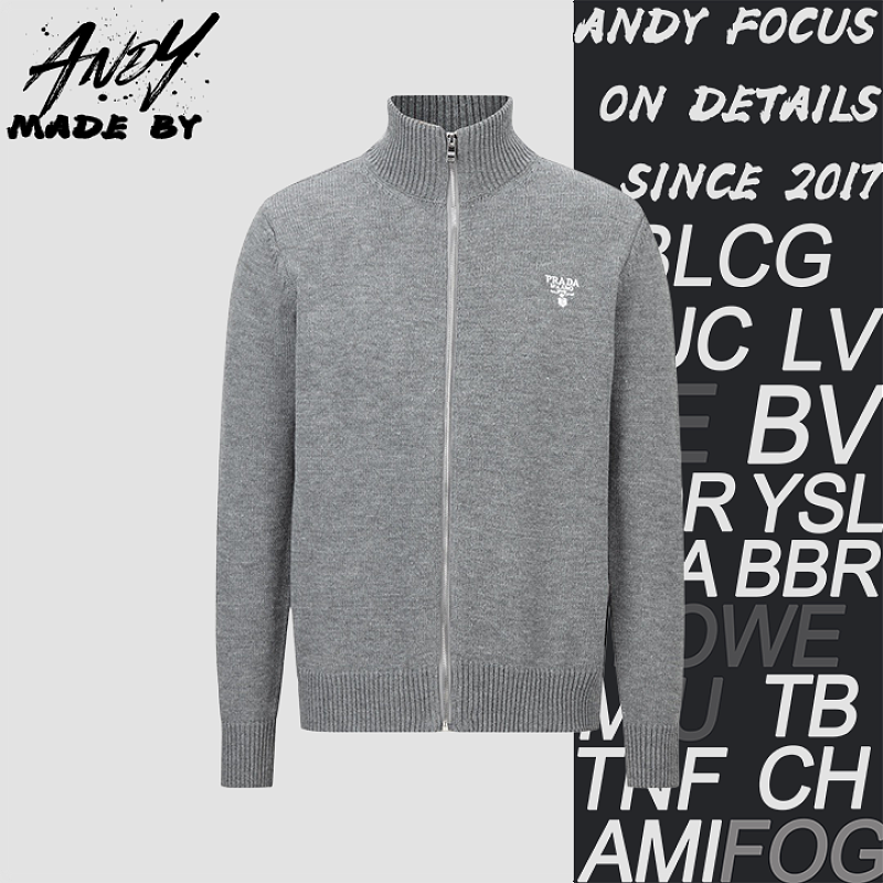 Prada Wool Embroidered Zip-Up Cardigan