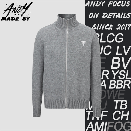 Prada Wool Embroidered Zip-Up Cardigan
