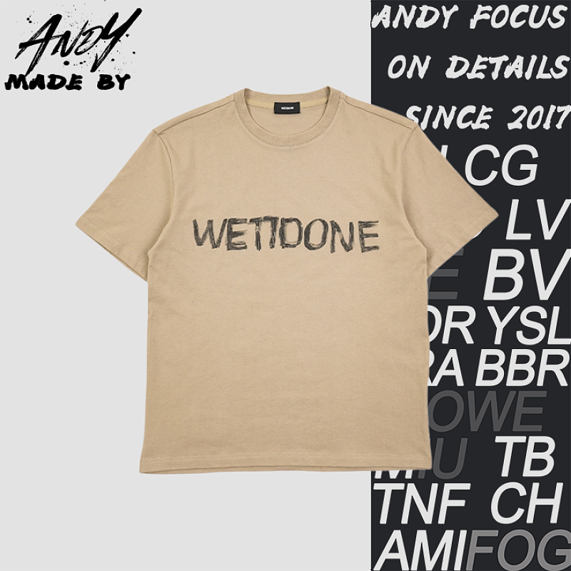 Graffiti Brushstroke Letter Print Short Sleeve