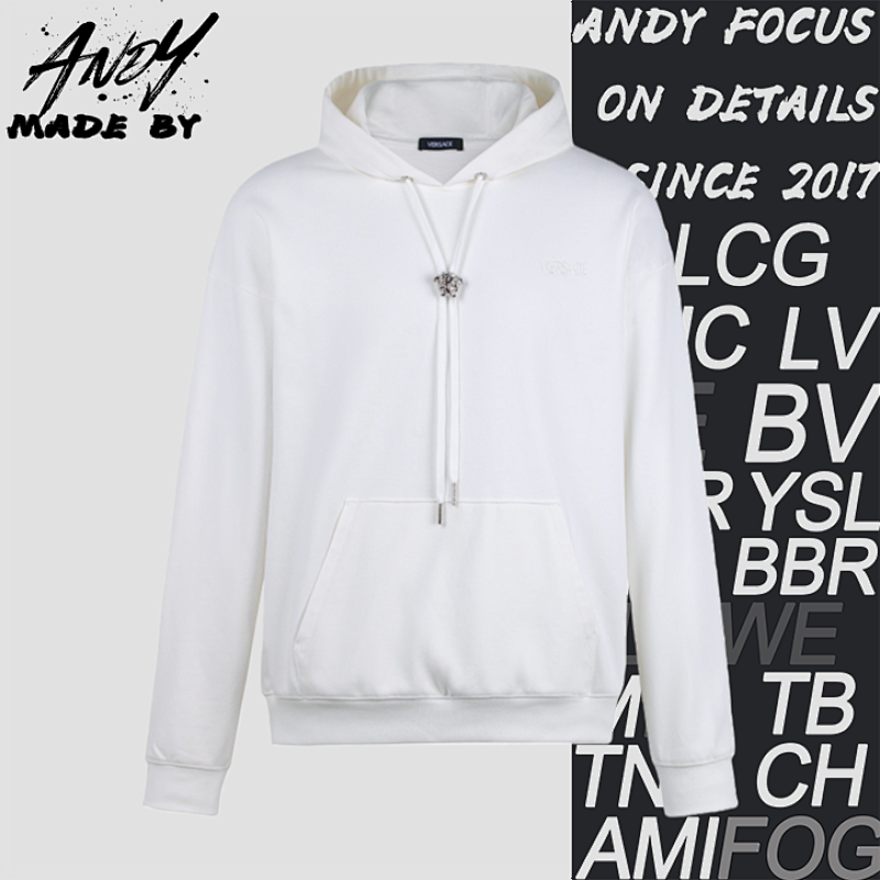 Solid Color Hooded Long-sleeved Sweatshirt With Letter Embroidery