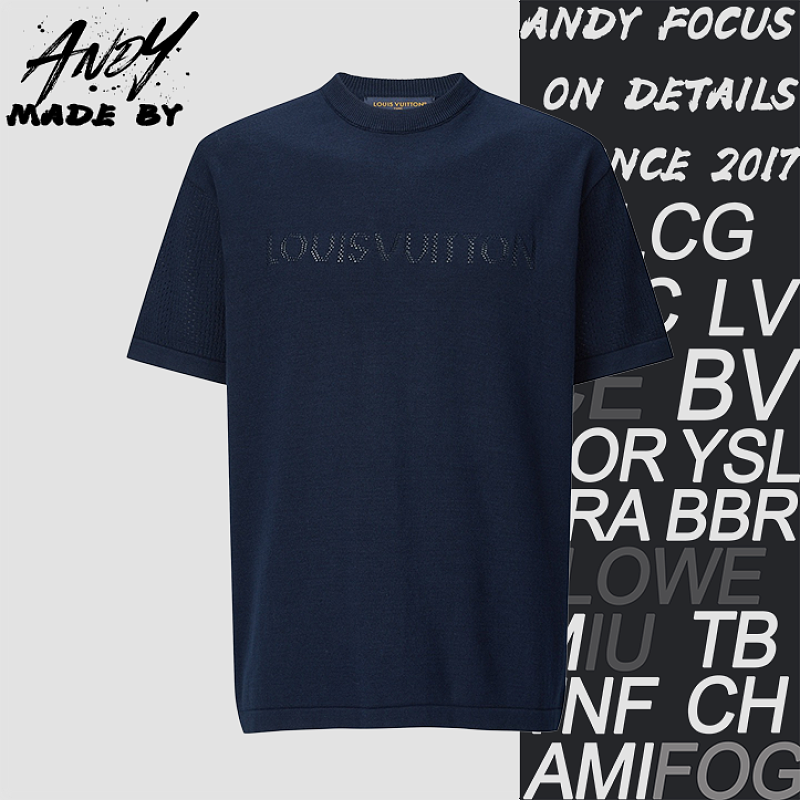 Louis Vuitton Openwork Jacquard Logo Knit Short-Sleeve