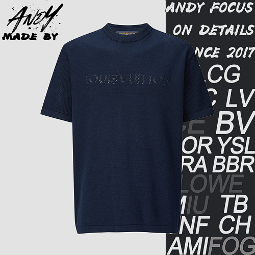 Louis Vuitton Openwork Jacquard Logo Knit Short-Sleeve