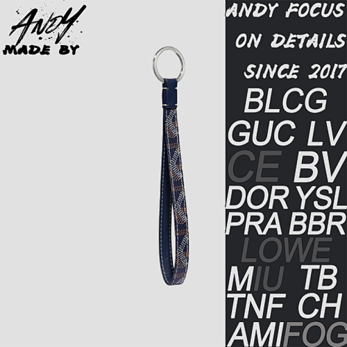 18 Goyard Same Letter Printed Canvas With Calf Leather Keychain Bag