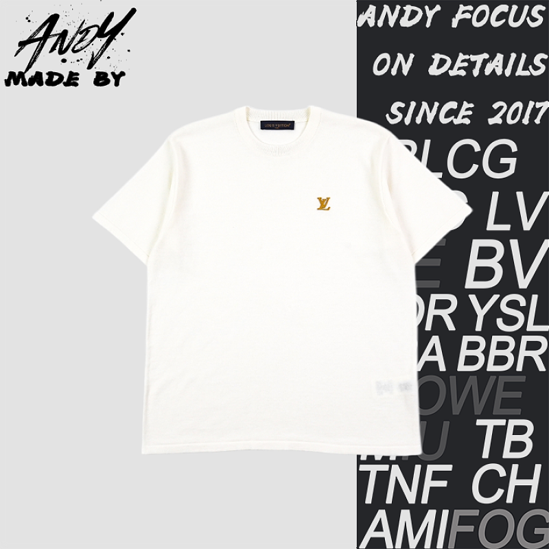 Letter Jacquard Short Sleeve With Old-school Flair