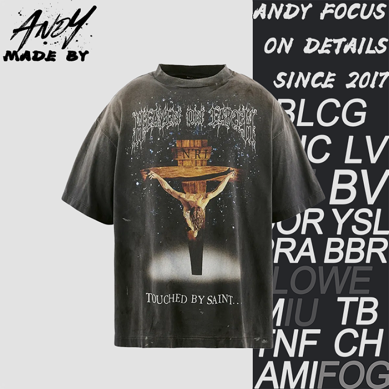 Jesus And Virgin Mary Passion Print T-Shirt