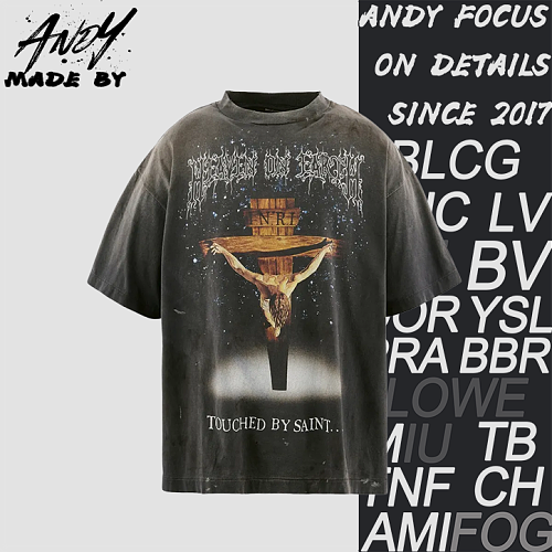 Jesus And Virgin Mary Passion Print T-Shirt