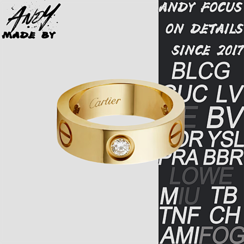 C Wide Three Diamond Ring In Gold