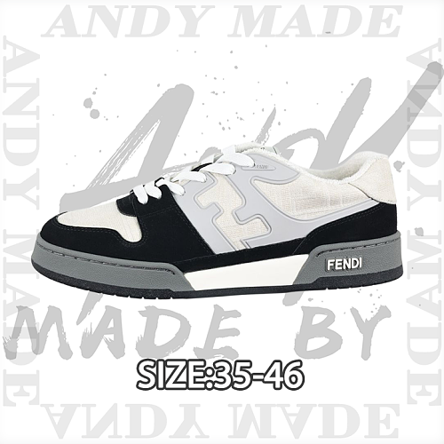 Fendi Fashion Sneakers Black Gray White